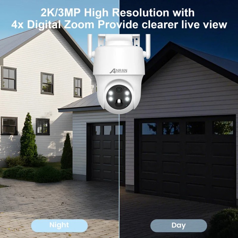 ANRAN 4G LTE Cellular Solar Security Camera Outdoor,Sim Card&SD Card,2K