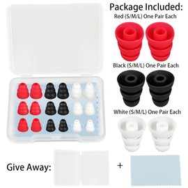 Earbud Tips Replacement Earbud Tips Earbud Replacement Tips Triple Flange Earbud Tips Conical Ear Tips for Earbuds Compatible with Sony Senso Powerbeats Jaybird Etc Most in Ear Headphones SML 9 Pairs
