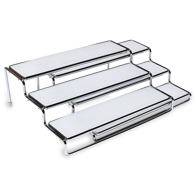 Deco Brothers Spice Rack 3 Tier Expandable Shelf Organizer, Chrome