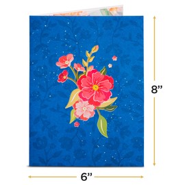 Frndly by Paper Love, Floral Bike Pop Up Card, For All Occasions, Birthday, Mother's Day, Valentine's Day, Thank You, Get Well or Just Because, 8"x6" Cover,with Removable Note Tag