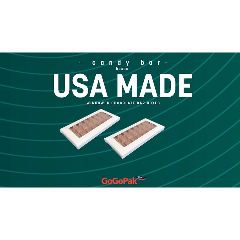 GoGoPak 50 Boxes - Chocolate Bar Box White with Clear