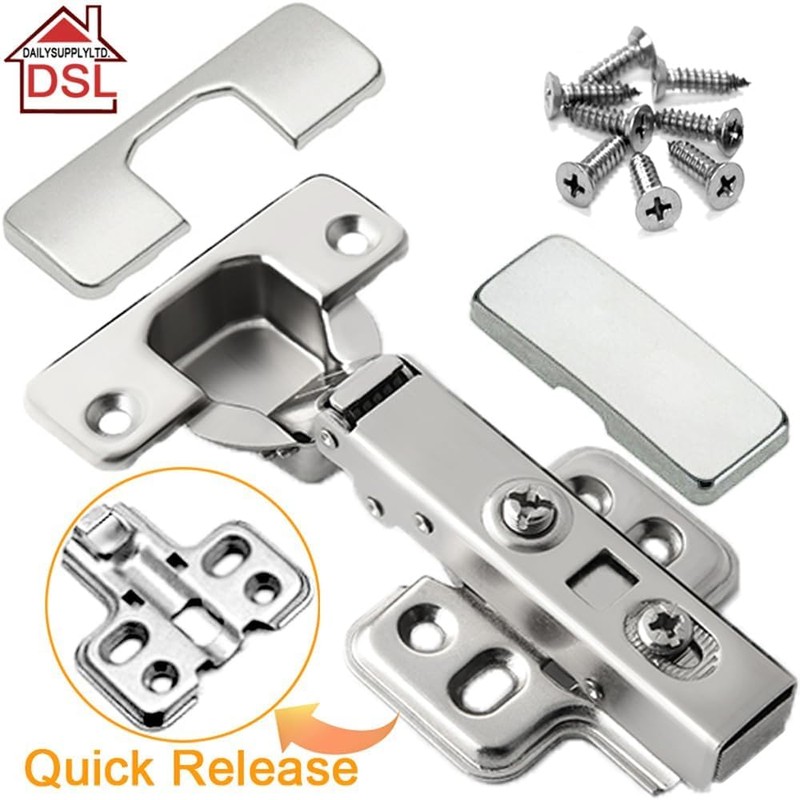Cupboard Door Hinges, DSL Soft Close Hinges for Kitchen, Wardrobe,