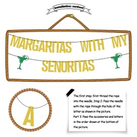 Margaritas with My Señoritas Banner Gold Green Glitter, Mexican Fiesta Banner, Fiesta Banner, Taco Bar Decorations, Loteria Party Decorations, Cinco De Mayo, Mexican Themed Party Decorations