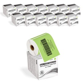 HOUSELABELS Compatible DYMO 1744907 4XL Green Shipping Labels (4" x 6"), Strong Permanent Adhesive, Compatible with DYMO LW 4XL, Rollo & Zebra Desktop Printers, 14 Rolls /3080 Labels