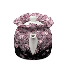 Xoenoiee Pink Cherry Blossom Print Tea Cozy Cotton Tea Cosy for Teapots Keep Warm Teapot Cover Insulated Kettle Cover for Home Kitchen Table Decor