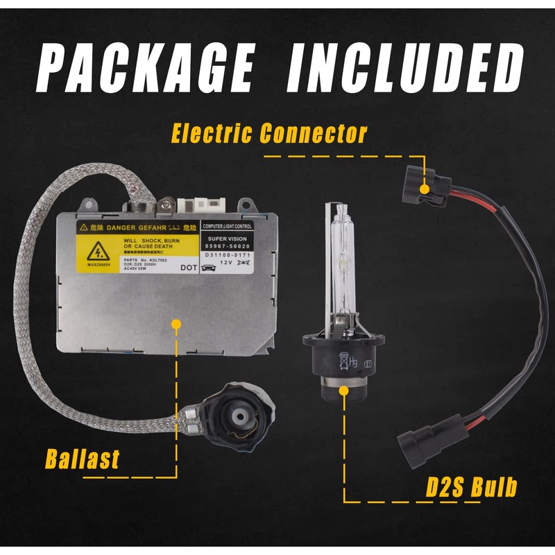 Boine KDLT002 Xenon HID Headlight Ballast Assembly Module Compatible with