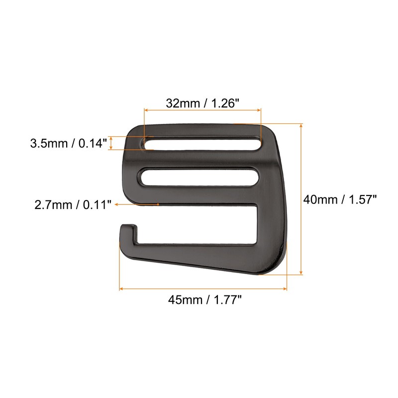 QUARKZMAN Metal G-Hook Strap Clasps, Pack of 2, 1.26 Inches,