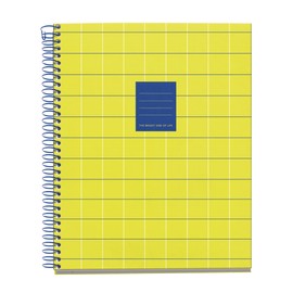 Miquelrius - Notebook A5 (148 x 210 mm) 100 Sheets Squared 70gsm Hard Card Cover 4 Colour Ribbons Spiral Bound 2 Holes Squared Notebook Beautiful Stationery Yellow Bright