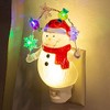 Snowman With Decorative Garland LED 7.75 Inch Acrylic Swivel Plug