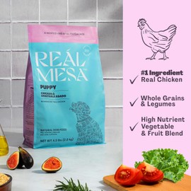 Real Mesa Premium Puppy Food - High Protein, Nutritious Puppy Dog Food for Growth & Development, Chicken & Vegetable Asado (4.5lbs)