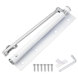 sourcing map 195mm/7.68" Spring Door Closer, Stainless Steel Automatic Door Closers with Adjustable Closing Speed for Home Self-Closing 5kg Door, White