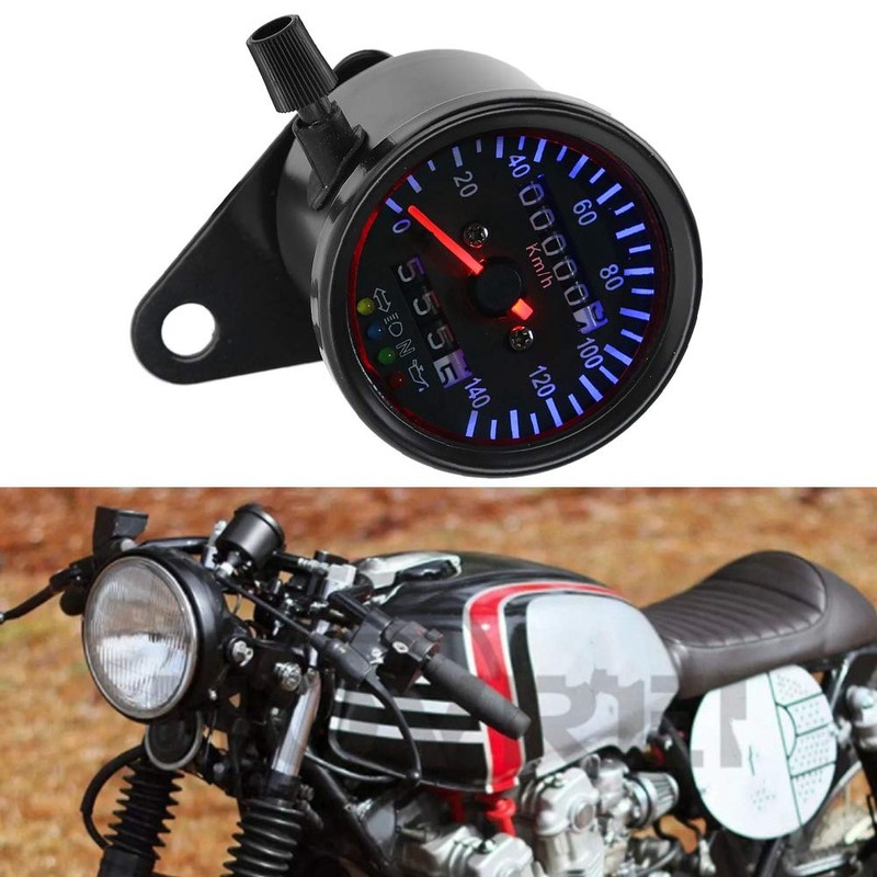 KIMISS 12V Universal Motorcycle Odometer LED Backlight Motorcycle Speedometer Set