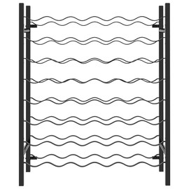 vidaXL Premium Black Metal Wine Rack - 48 Bottle Capacity - Easy Assembly - Freestanding - Modern Design - Perfect Wine Lover's Gift