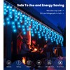 Icicle Outdoor Christmas Lights,460LED 17.5M/57ft Christmas Decorations Lights Plug in,Blue