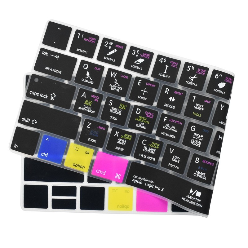 Logic Pro X Shortcuts Silicone Keyboard Cover for MacBook Pro