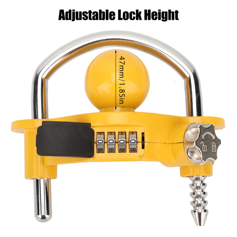 Trailer Coupler Lock Universal Hitch Lock U Shaped Combination Lock