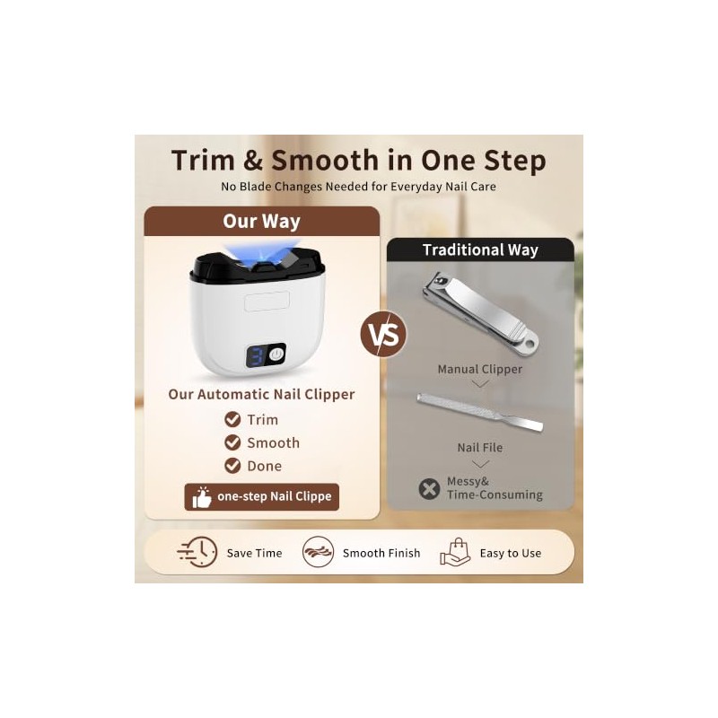 Electric Nail Clipper - 3 Speeds Fingernails & Toenails Trimmer