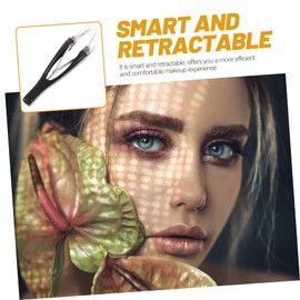 Beavorty Automatic Eyebrow Retractable Tweezers Auto Retractable Tweezers Eyebrow Tweezers Professional Eyelash Curler Kit Eyebrow Tweezers Precision Eyebrow Trimmer Elastic