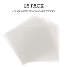 Samsill 25 Pack 12x12 .007 Clear Craft Plastic Sheets Compatible with Cricut, Stencils, Cards, Journals, Crafts, 3D Embellishments, Acetate Sheets for Crafts, Plastic Sheet .007"