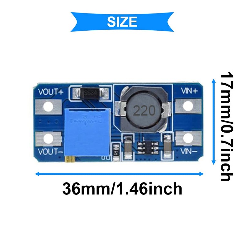 Youmile 5 Pcs DC-DC Step Up Boost Power Converter 2V-24V