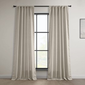 HPD Half Price Drapes 100% Euro Linen Room Darkening Curtains for Bedroom & Living Room 50 X 108, (1 Panel) LNCH-EGB8041037-108, Light Birch