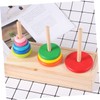 KONTONTY Wooden Tower Puzzle for Kids 10-Layer Hanoi Tower Colorful
