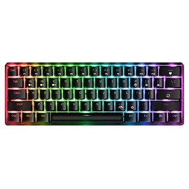 Fiodio 61 Keys RGB Wireless and Wired Mechanical Gaming Keyboard with Blue Switches, Audible Click Sound Rainbow Portable Compact Mini Office Keyboard for Windows PC Gaming, (F-SG61)