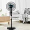 COSTWAY Pedestal Fan, 16-Inch Adjustable Height Fan, 3-Speed Digital Control,
