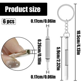 WELANE Eyeglass Repair Set, 6 PCS Mini Eyeglass Screwdrivers for Sunglass, Watch, Toy, Clock, Jewelry (10.5cm/4.13in)