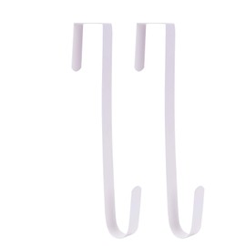 Sattiyrch 12" Wreath Hanger for Front Door,Steel Over The Door Hanger Hook,Wreath Door Hanger (White,2)