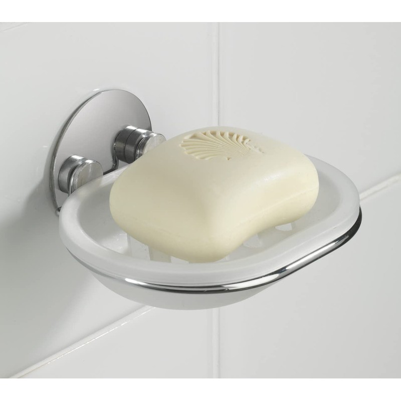 Wenko 18776100 TurboLoc soap dish fixing without drilling, Metal Steel,