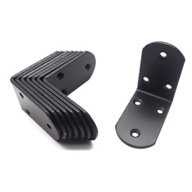 T Tulead Metal Joint Protectors Small Shelf Bracket Black 90 Degree Right Angle Bracket Corner Bracket 2.6"x1.5"x2.6",8PCS with Mounting Screws