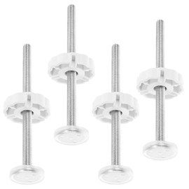 4 Pack Pressure Gates Threaded Spindle Rods M10 (100 mm), Extension Fittings with No Drill Installation, Baby Gates Accessory Screw Bolts Kit Fit for Baby Safety Gates Pet Dog Gate Stair Gates(White)