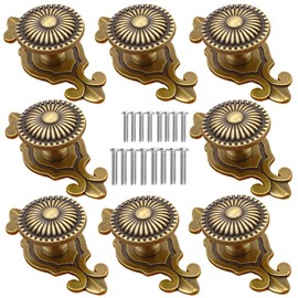 Kelier Brass Cabinet Knobs, [8 Pack] Vintage Retro Mushroom Drawer Knobs with Backplate, Dresser Pull Handles for Kitchen/Cupboard/Wardrobe/Cabinet (Gold, 8 Pieces)