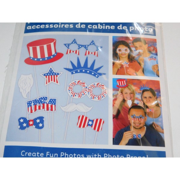 Unique Patriotic Photo Booth Props 10 pieces 4th of July