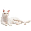 MOJO Cat Lying White Pet Farm Animal Model Toy Figure