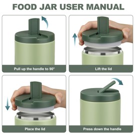 LOHASOK 19oz Soup Thermo for Hot Food Insulated Vacuum Food Jar with Buckle Lid, Stainless Steel Wide Mouth Leak Proof Lunch Container for School Travel