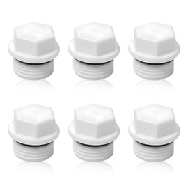 6 PCS Male Thread PVC Pipe Plug 1 Inch Micro Irrigation Fittings Pipe End Cap to Prevent Water Pipes from Leaking and Clogging for Farms, Lawns and Gardens