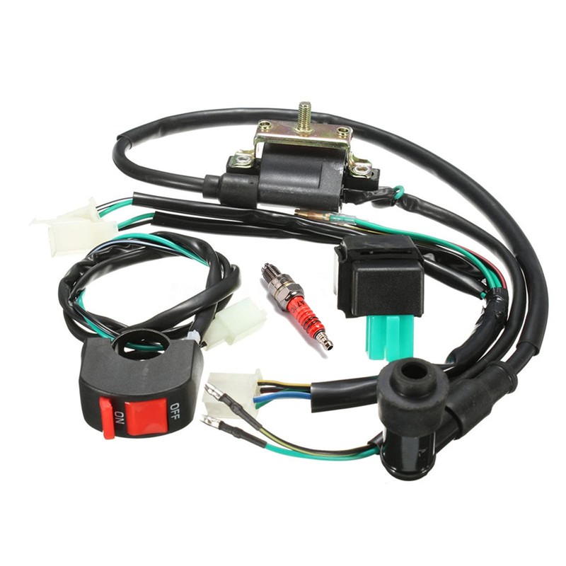 Wiring Loom Off Switch Coil Spark Plug 5 Pcs Set