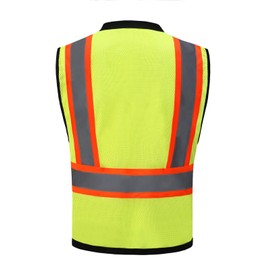 FX Safety Black Series Class 2 High Visibility Safety Vest | Meets ANSI/ISEA Standards (Yellow/Black, XL)