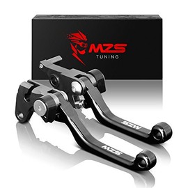 MZS Dirt Bike Clutch Brake Levers Pivot Adjustable CNC Black Compatible with KX65 2000-2021 | KX85 2001-2021 | KX100 2001-2021 | KX125 2000-2005 | KX250 2000-2004 | KX250F 2004