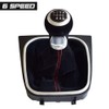 Manual 6 Speed Suede Black Leather Gear Shift knob Complete