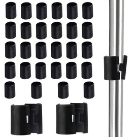 Moicstiy 50pack 7/8 Inch Wire Shelving Shelf Lock Clips, Plastic Shelving Clips Replacement Black Sleeve Shelf Clips for Post Wood Metal Pole (25 Pair)