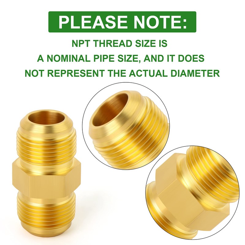TAISHER Metals Brass 5PCS 3/4 Inch Flare x 3/4 Inch