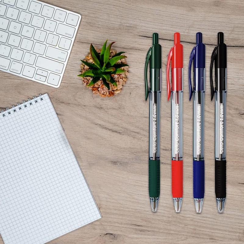 Cello Ballpoint Multi Coloured Pens, Pack of 12, Smooth Writing