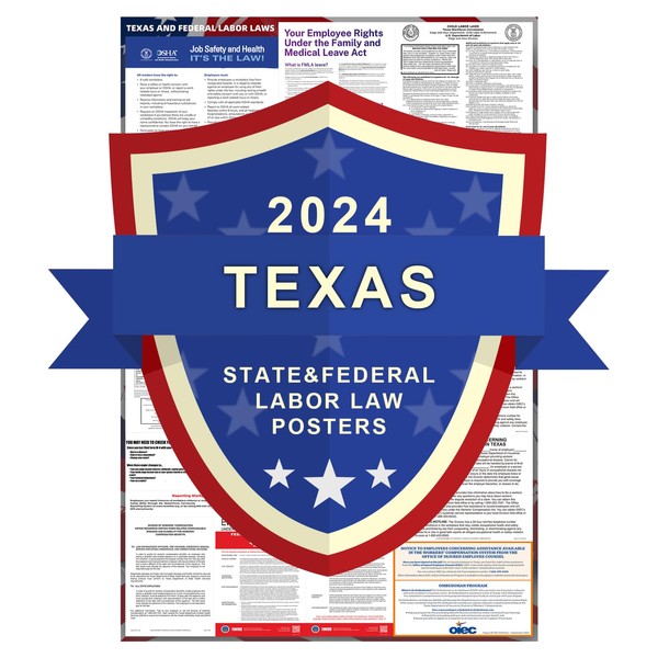 DongYiSheng 2024 Texas State and Federal Labor Laws Poster -