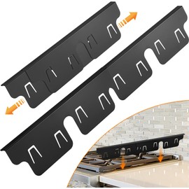 Stop Spills & Crumbs! Stainless Steel Stove Gap Covers (2 Pack) | Heat-Resistant Filler for Gas Stoves & Ovens | Adjustable 13.8" to 27.5" | Non-Slip, Easy Clean, Tool-Free Install