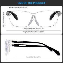 OKH 160% Magnifying Glasses Wearable Magnifier Hands-Free for Close Work Reading Sewing Hobby Craft, Ligh tweight(Non Lights, 2Pack)