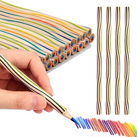 PAVIKE Rainbow Pencils, Pack of 20, Colored Pencils, 7 Colors, 1, Multicolor Pencils, Funny Stationery, Multicolor Pencils, Cute, Birthday, School Entrance Celebration, School Preparation, Elementary