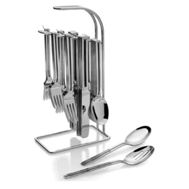 St. James The Rack 42pc 18/10 Stainless Steel Flatware Set on Hanging Rack